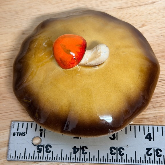Vintage Sears Merry Mushroom Ceramic Canister Lid Fits 4" Tall - Picture 3 of 3